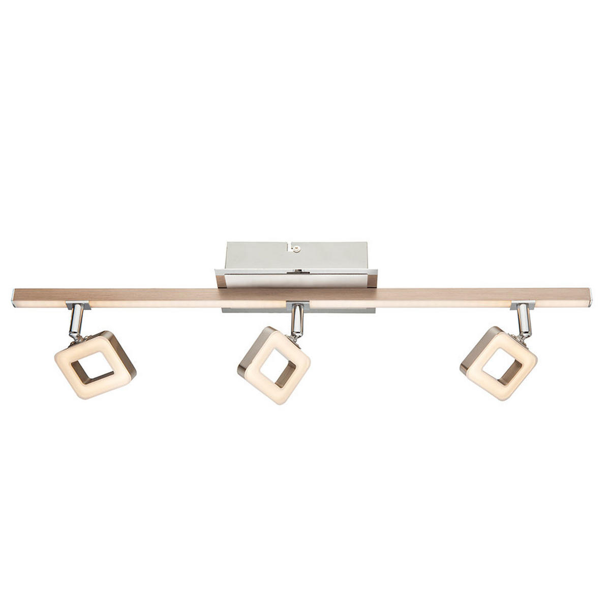 LED DECKENLEUCHTE Chrom Silber matt - Silberfarben, Metall (61.5/9/16cm) - Globo Lighting