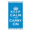 BAUMWOLLTEPPICH Keep Calm and Carry On 60/100 cm - Blau, Textil (60/100cm) - Homescapes