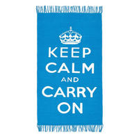 BAUMWOLLTEPPICH Keep Calm and Carry On 60/100 cm - Blau, Textil (60/100cm) - Homescapes