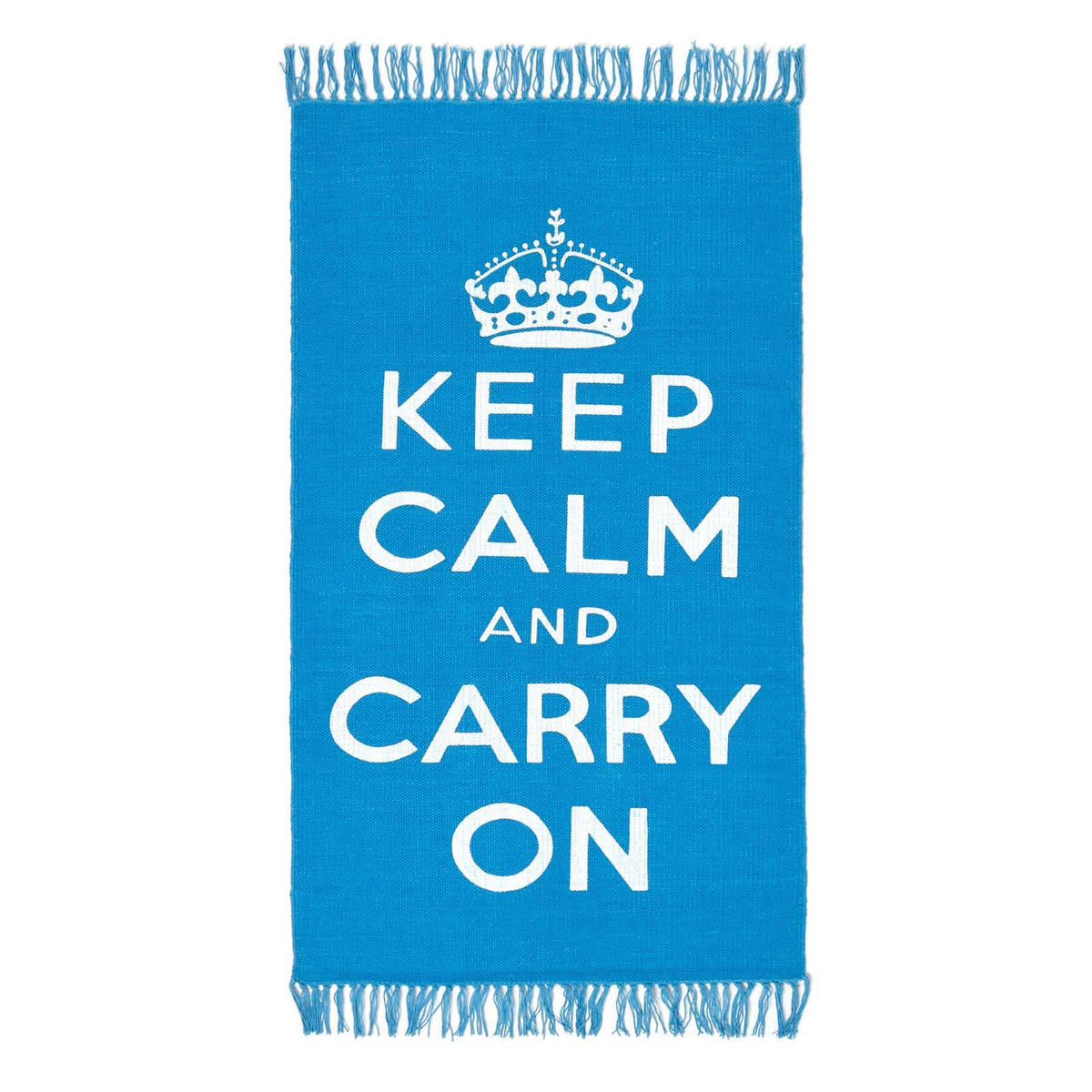 BAUMWOLLTEPPICH Keep Calm and Carry On 60/100 cm - Blau, Textil (60/100cm) - Homescapes