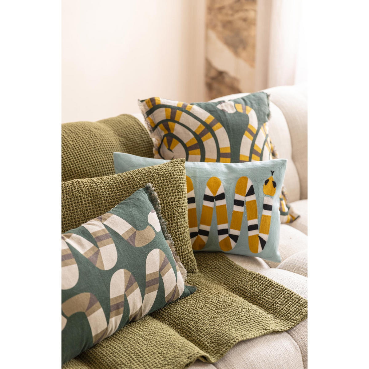 KISSEN Zeff Yoka abgrund 30 x 50 cm - Blau, Textil (30/50cm) - Vivaraise