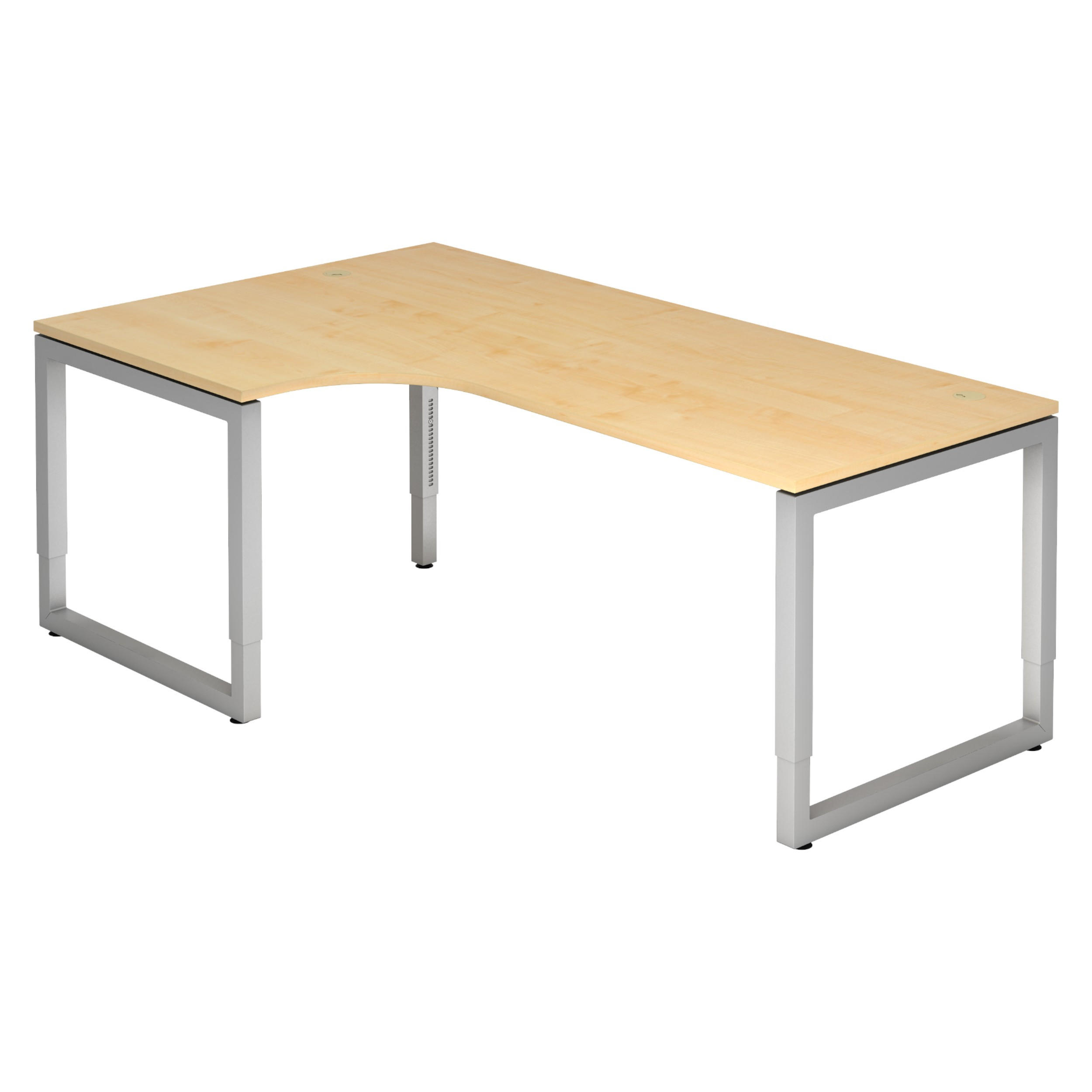 SCHREIBTISCH Serie-R 120/200/74 cm in Ahornfarben/Silberfarben - Silberfarben/Ahornfarben, Holzwerkstoff (120/200/74cm) - bümö