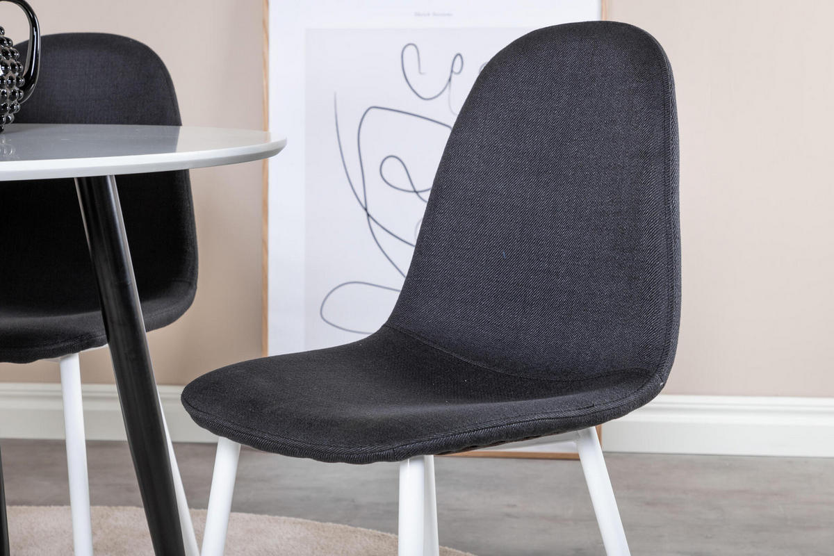 STUHL 2er-Set schwarz, weiß - Weiß, Holzwerkstoff (44/87/53cm) - ebuy24