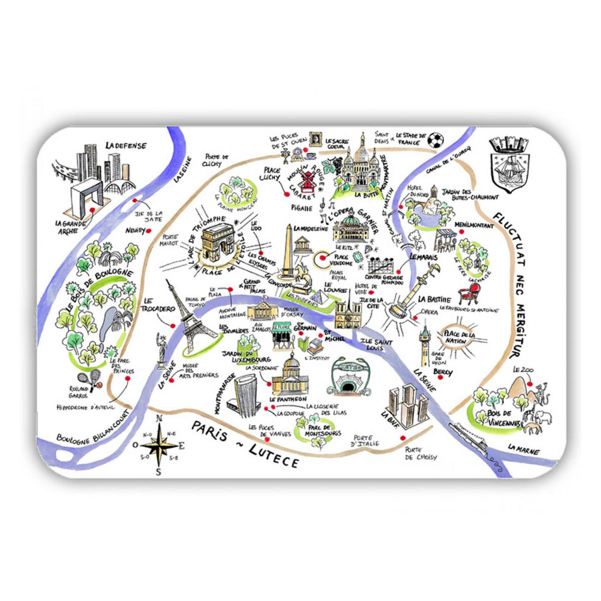 TISCHSET Dessin Paris passend 45 x 30 cm - Multicolor, Textil (30/45cm) - Winkler