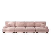 4-SITZER SOFA Chenille Rosa - Rosa, Textil (406/81/77cm) - WISHDOR