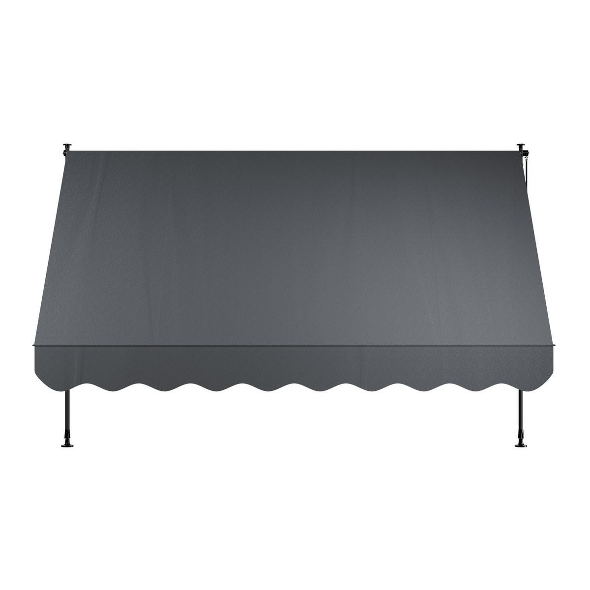 KLEMMMARKISE Kapstadt grau 300x120 cm - Grau, Textil (300/200/120cm) - Juskys