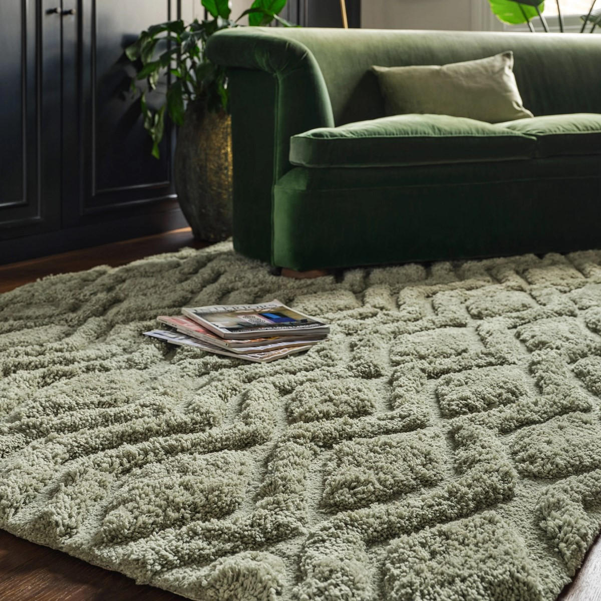 TEPPICH Moderner für Wohn- und Schlafzimmer JACKSON Grün 120 x 170 cm - Grün, Textil (120/170cm) - Novatrend