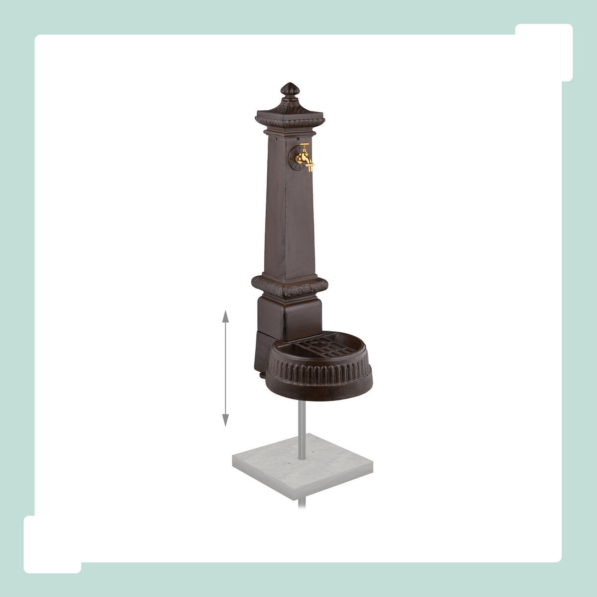 STANDBRUNNEN - Braun, Metall (38/44.5/100cm) - Relaxdays