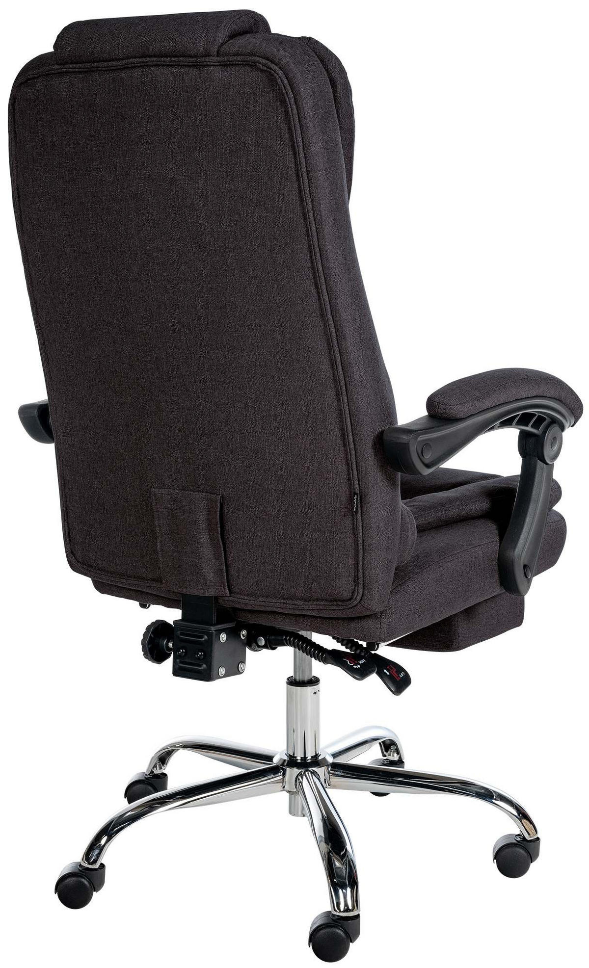 CHEFSESSEL Stoff schwarz - Chromfarben/Schwarz, Textil/Metall (67/115/68cm) - CLP