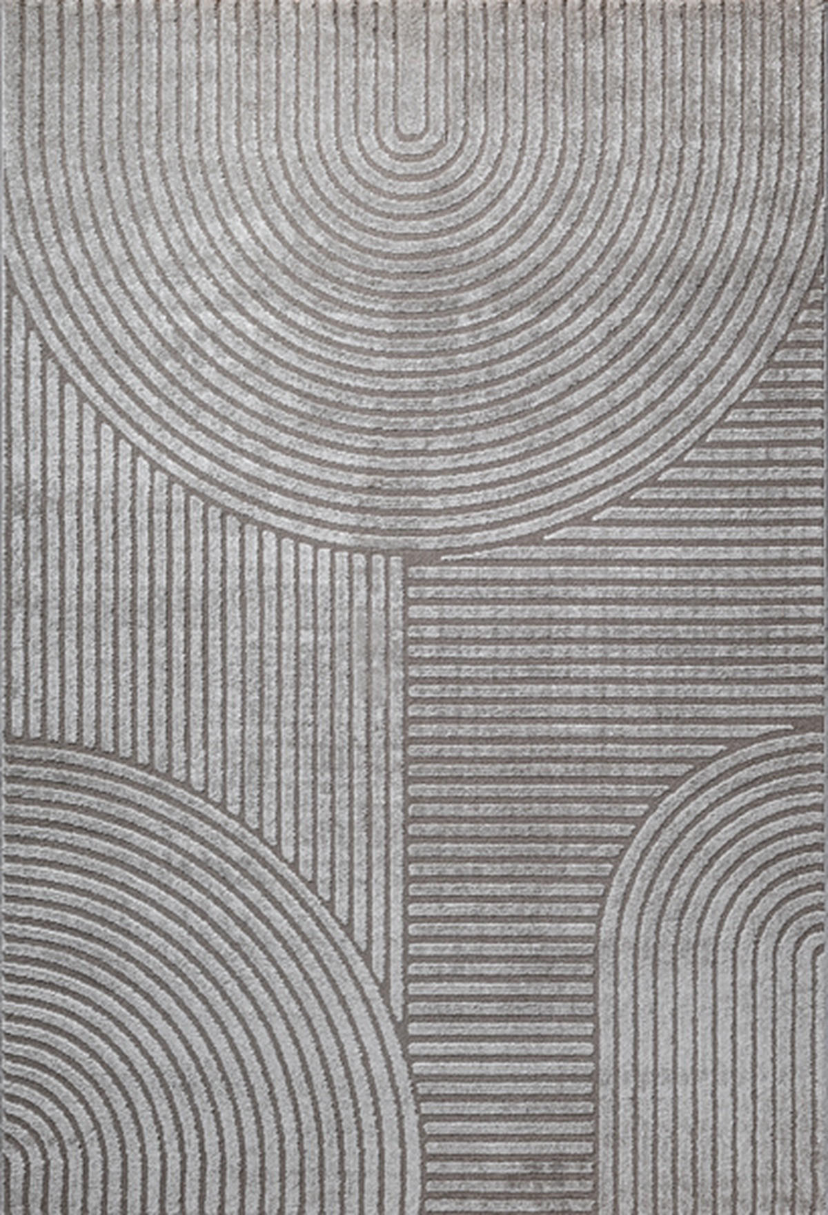 TEPPICH Kurzflor CETINA Geometrisch Polypropylen-Polyester Grau 200 x 290 cm - Grau, Textil (200/290cm) - KADIMA DESIGN