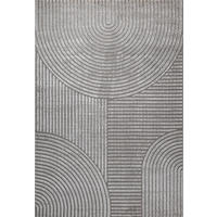 LÄUFER CETINA Geometrisch Polypropylen-Polyester Grau 80 x 300 cm - Grau, Textil (80/300cm) - KADIMA DESIGN