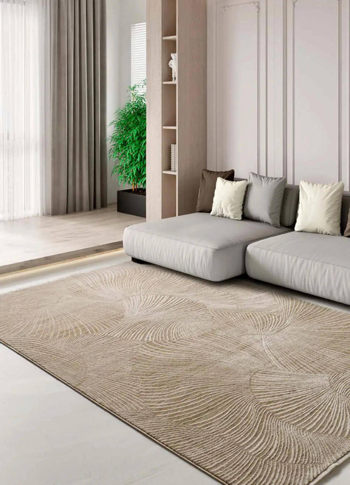 KURZFLORTEPPICH Beige Ona 160/230 cm - Beige, Naturmaterialien/Textil (160/230cm) - Atticgo