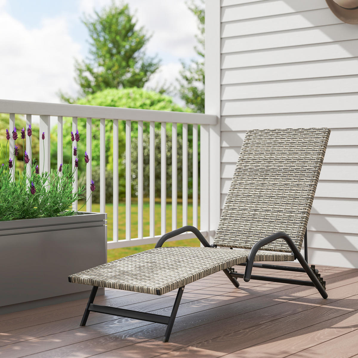 SONNENLIEGE DE-13633 4-fach verstellbar, S-Form Braun - Braun, Metall (62/96/156cm) - ComfortXL
