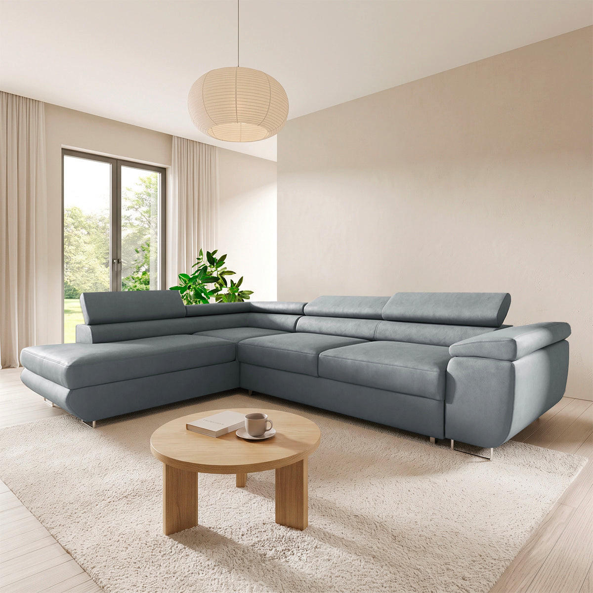 ECKSOFA Lyam 4 Sitzplätze Hellgrau - Grau, Textil (271/201cm) - Petits-meubles