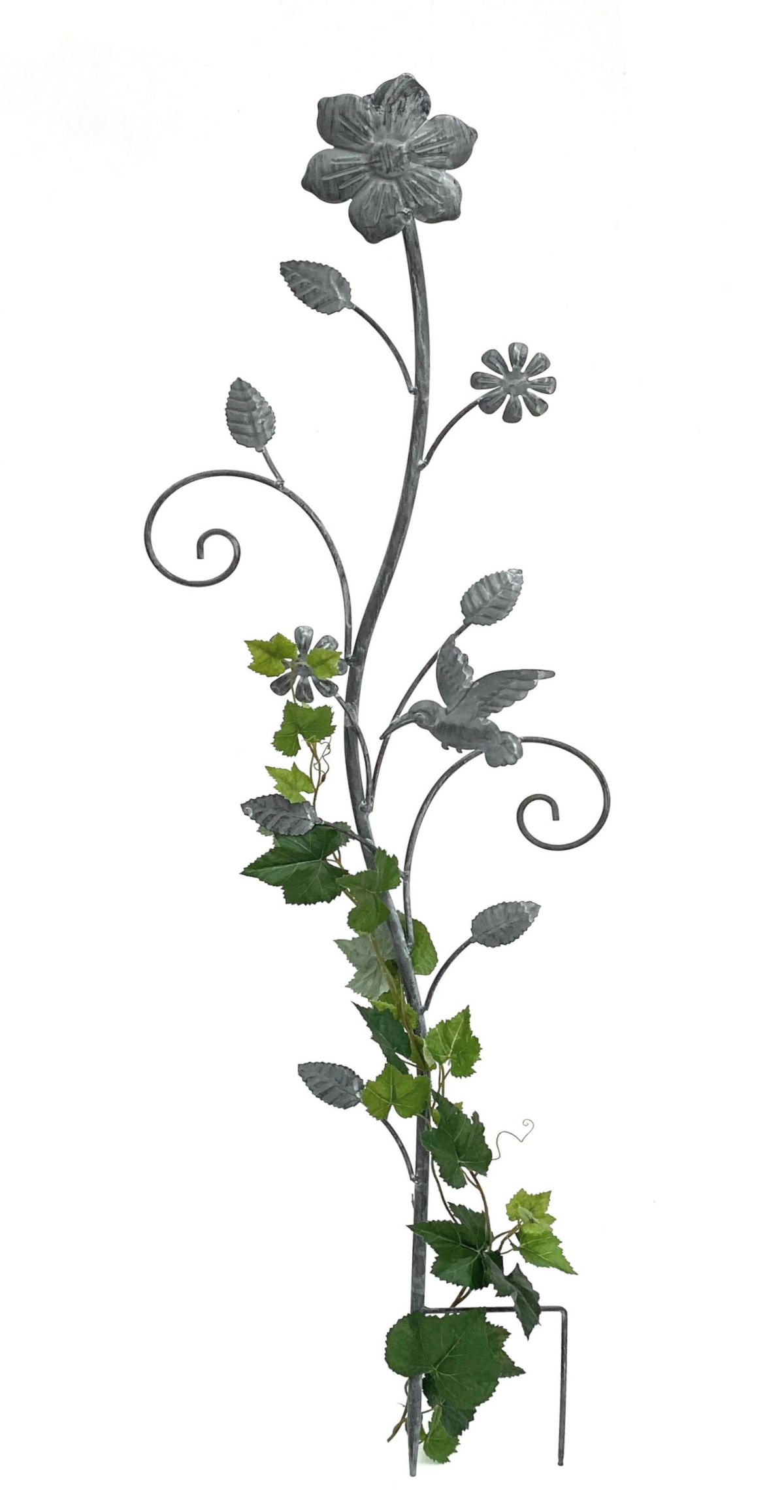 RANKHILFE aus Metall mit Blumen 110 cm 96014 - Grau, Metall (34/110/3cm) - DanDiBo