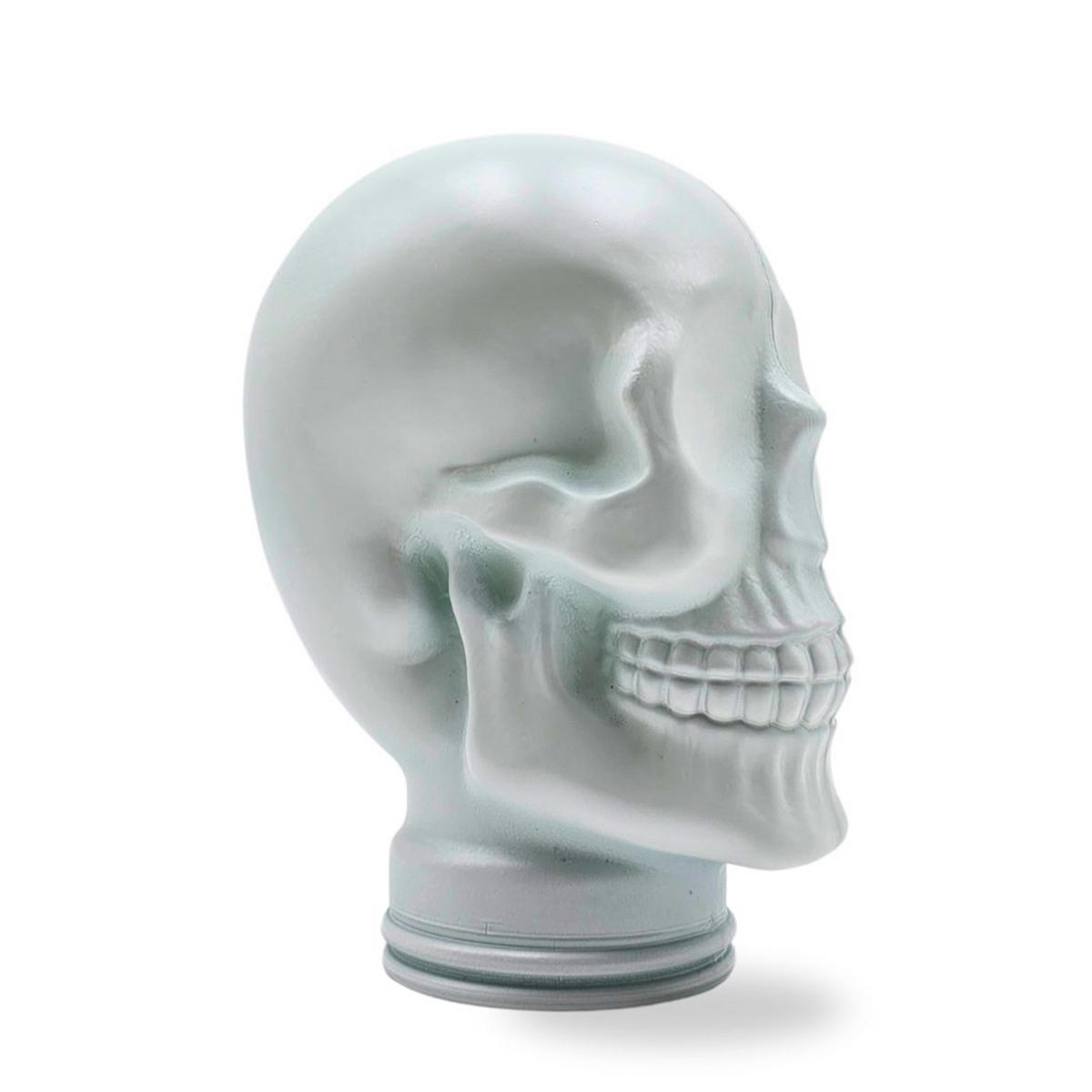 KOPFHÖRERSTÄNDER TOTENKOPF Glas M02 weiss - Weiß, Glas (19/26/19cm) - DESIGN DELIGHTS