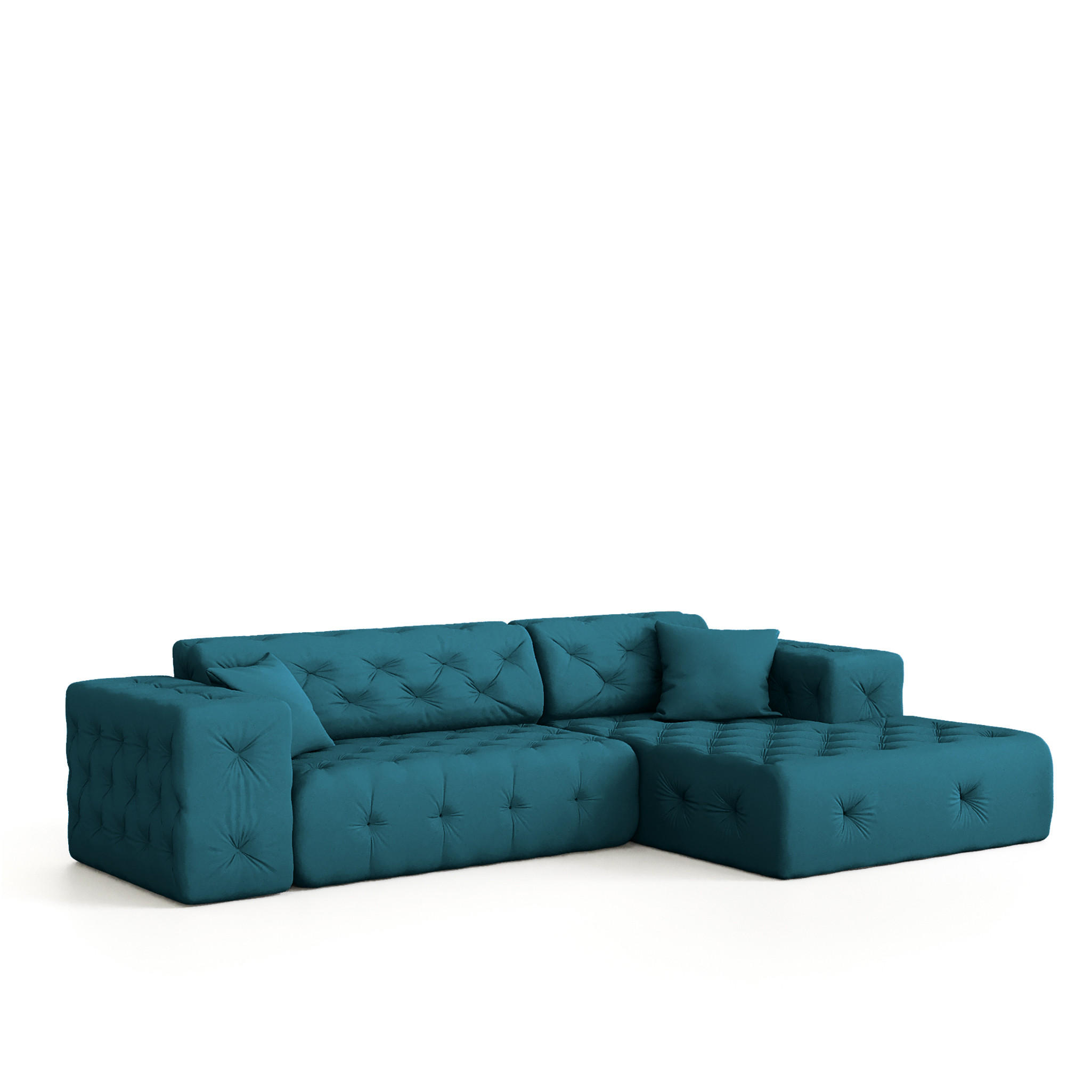 ECKSOFA Chantal - Blau, Holzwerkstoff/Textil (266/171cm) - Fun Möbel