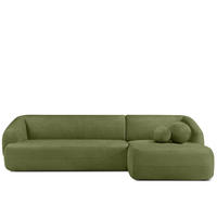 ECKSOFA RECHTS VIRA, Oliv, Chenille - Schwarz/Olivgrün, Holz/Holzwerkstoff (300/160cm) - KONSIMO®
