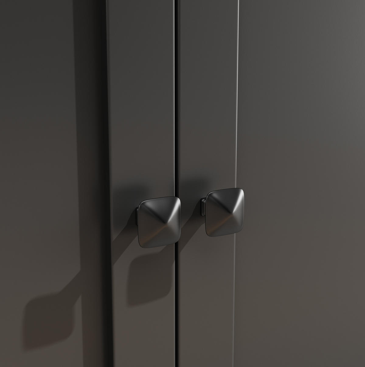 BUFFET 107/184/43 cm Schwarz aus MDF und Metall mit LED-Beleuchtung - Schwarz, Holzwerkstoff (43/184/107cm) - OKMYHOME