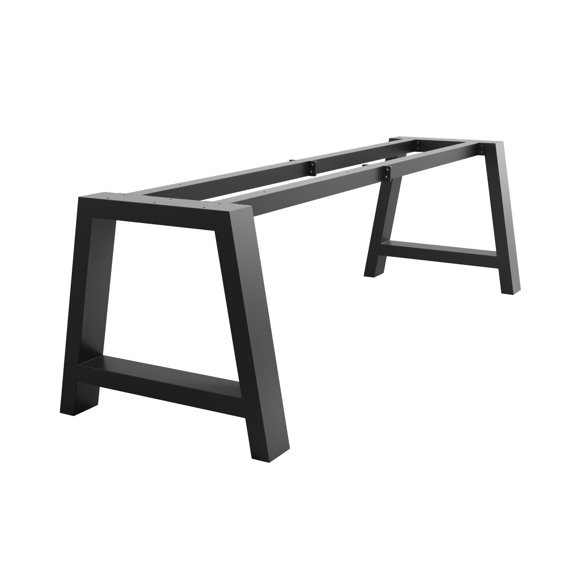 TISCHBEINE Ksora Extreme Metall Schwarz 220/80/72 cm - Schwarz, Metall (80/72/220cm) - Metalo Pro