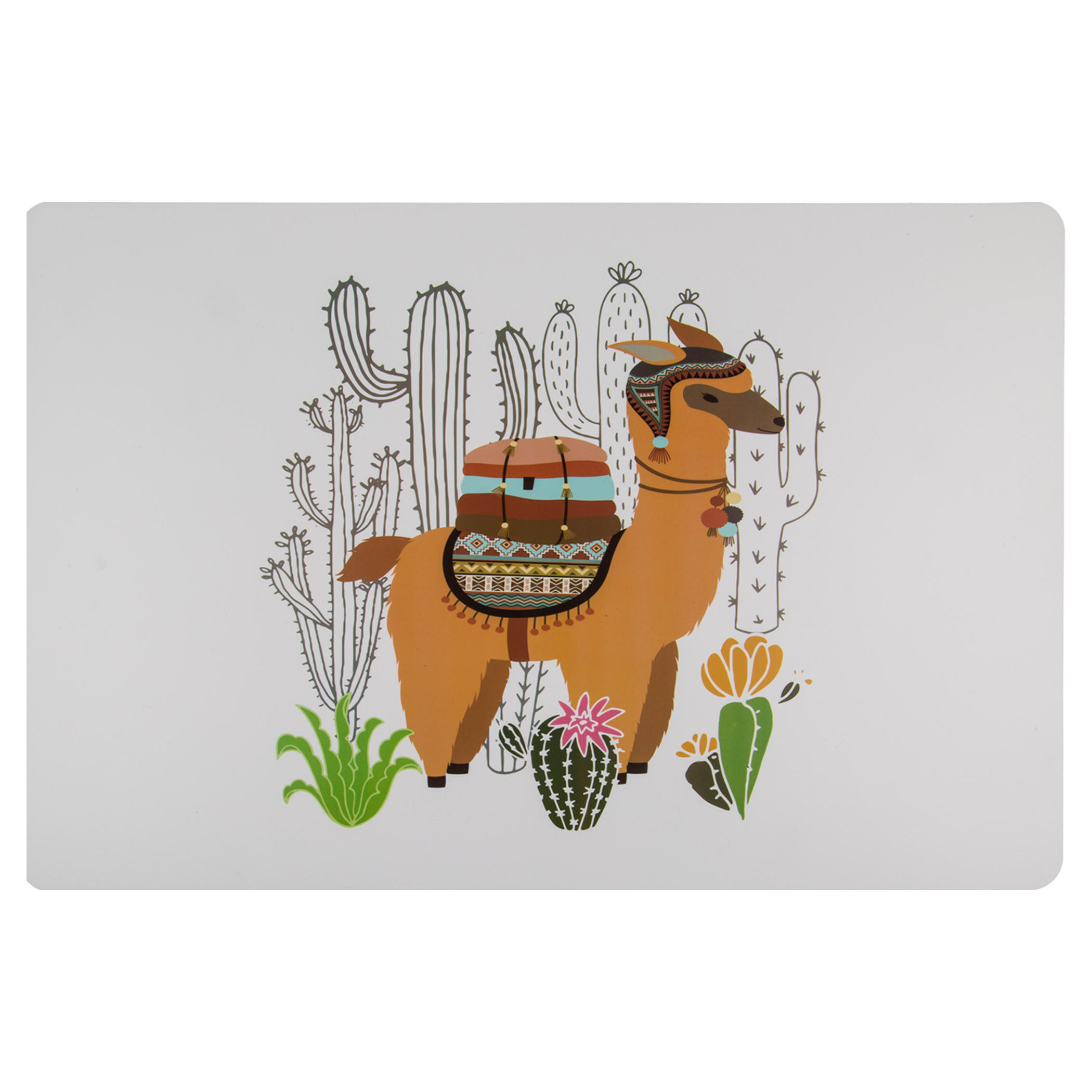 PLATZSET Lama Platzdeckchen Tischset Weiß - Weiß, Kunststoff (43/28/1cm) - TiborTex