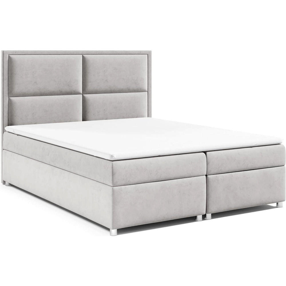 BOXBETT mit Bettkasten Trinity K-11 Bonellfederkern inkl. Topper - Silberfarben, Holz/Holzwerkstoff (160/200cm) - Best For Home
