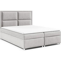 BOXBETT mit Bettkasten Trinity K-11 Bonellfederkern inkl. Topper - Silberfarben, Holz/Holzwerkstoff (180/200cm) - Best For Home