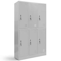 UMKLEIDESCHRANK Spind IGOREK 6 Abteile 150x90x45cm Grau - Grau, Metall (90/150/45cm) - Jan Nowak