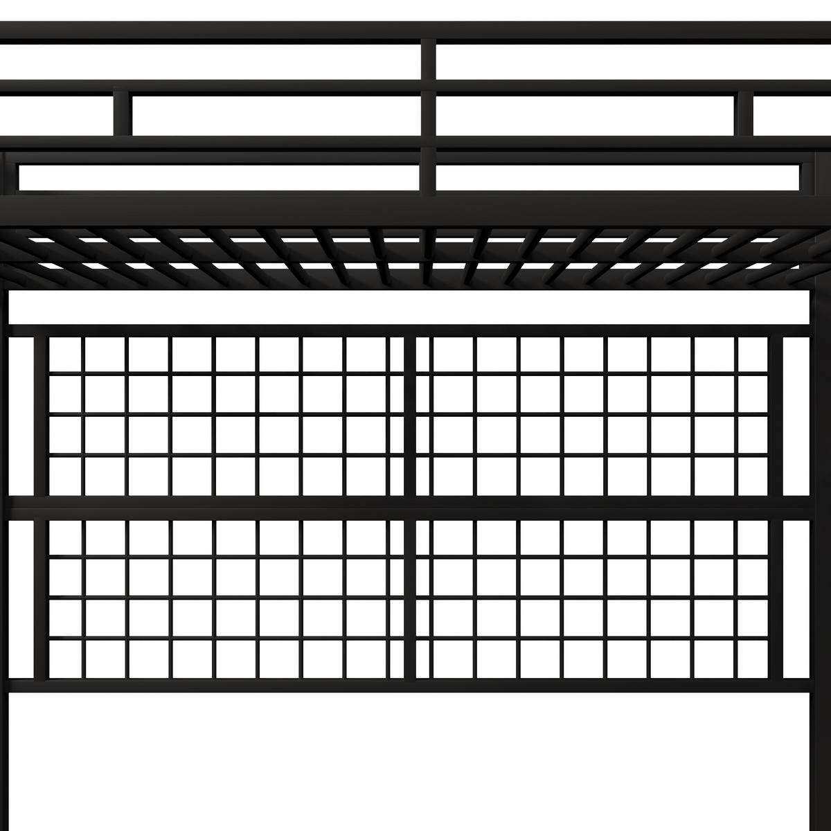 HOCHBETT 90/200 cm DE-04507, mit Kleiderschrank, Stauraumleiter und LED in Schwarz - Schwarz, Metall (90/200cm) - ComfortXL