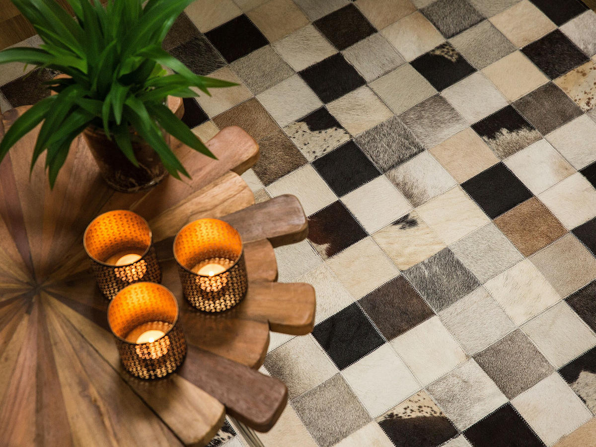 PATCHWORK-TEPPICH Rize 150/80 cm - Multicolor, Fell (80/150cm) - Beliani