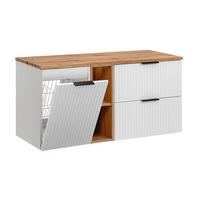 WASCHTISCHUNTERSCHRANK 120.8cm Adriel Weiß und Holz - Weiß, Holzwerkstoff (120.8/59/46cm) - Petits-meubles