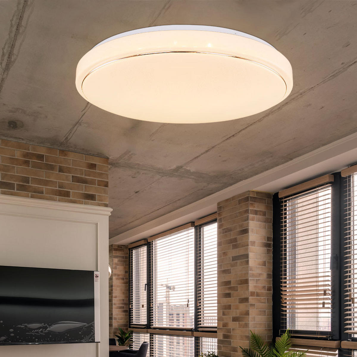 LED DECKENLEUCHTE Kalle Weiß Metall - Weiß, Metall (49/49/7.5cm) - Globo Lighting