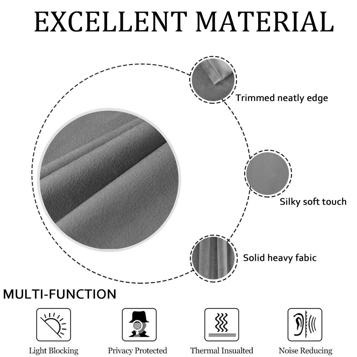 FERTIGVORHANG 2er Set 140 x 175 cm Samt - Grau, Textil (140/175cm) - Kaket