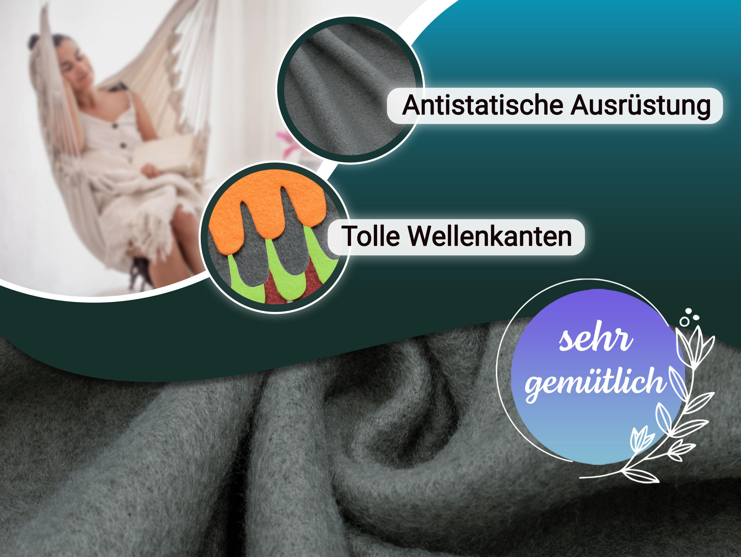 KUSCHELDECKE, 130x170 cm, 100% Polyester, Grau - Anthrazit, Textil (130/170cm) - Zollner
