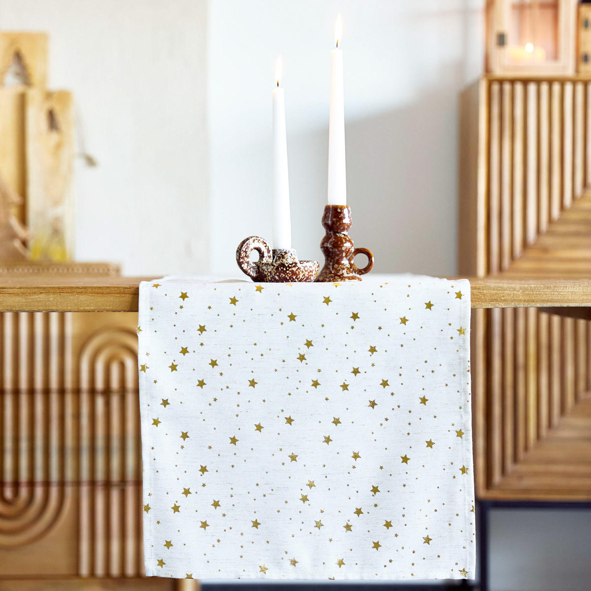 TISCHLÄUFER Starse weiß 40/160 cm - Weiß, Textil (40/160cm) - Homla