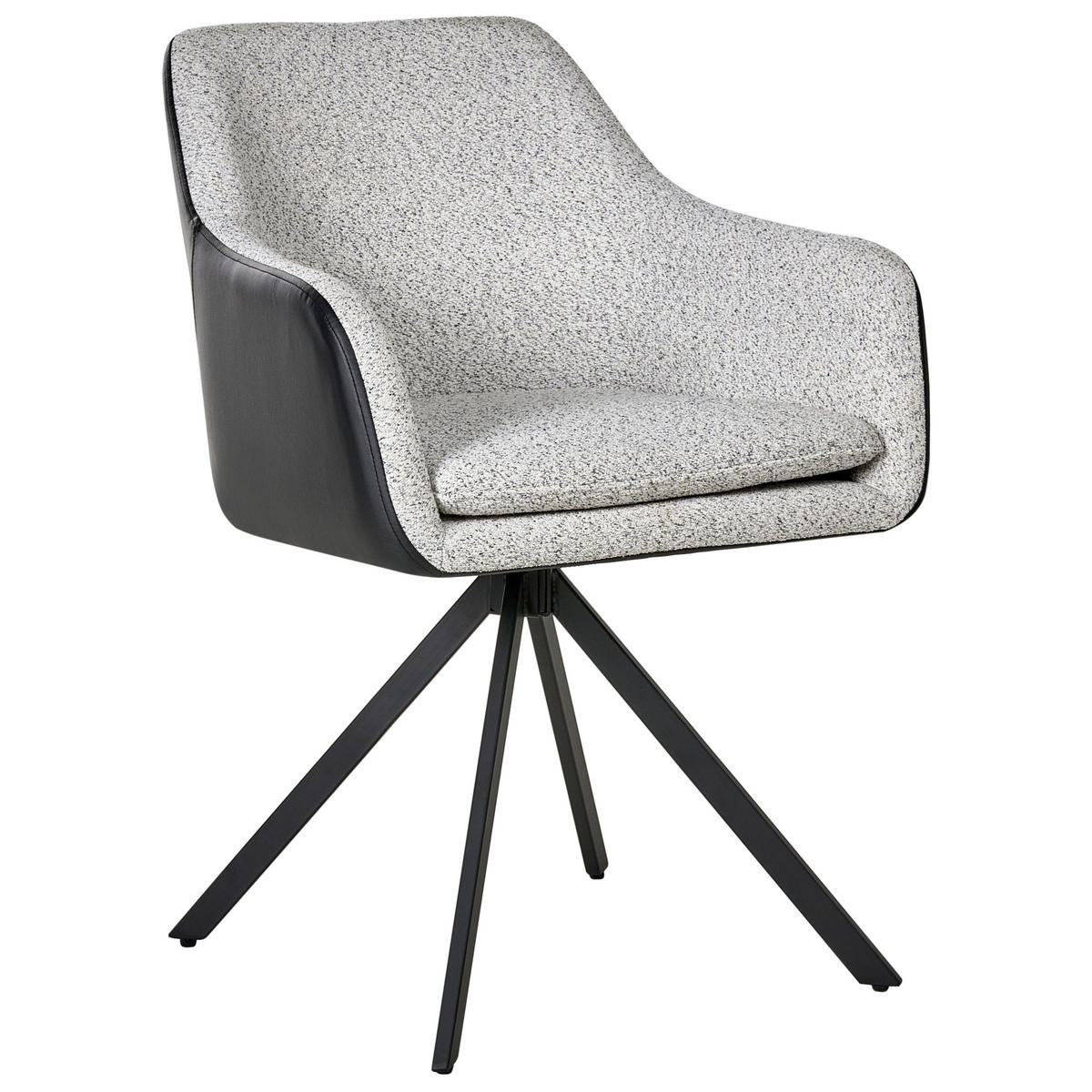 ÉTKEZŐSZÉK 2 darabos Szett Fekete Lithia - fekete/fehér, textil (58/86/63cm) - Beliani