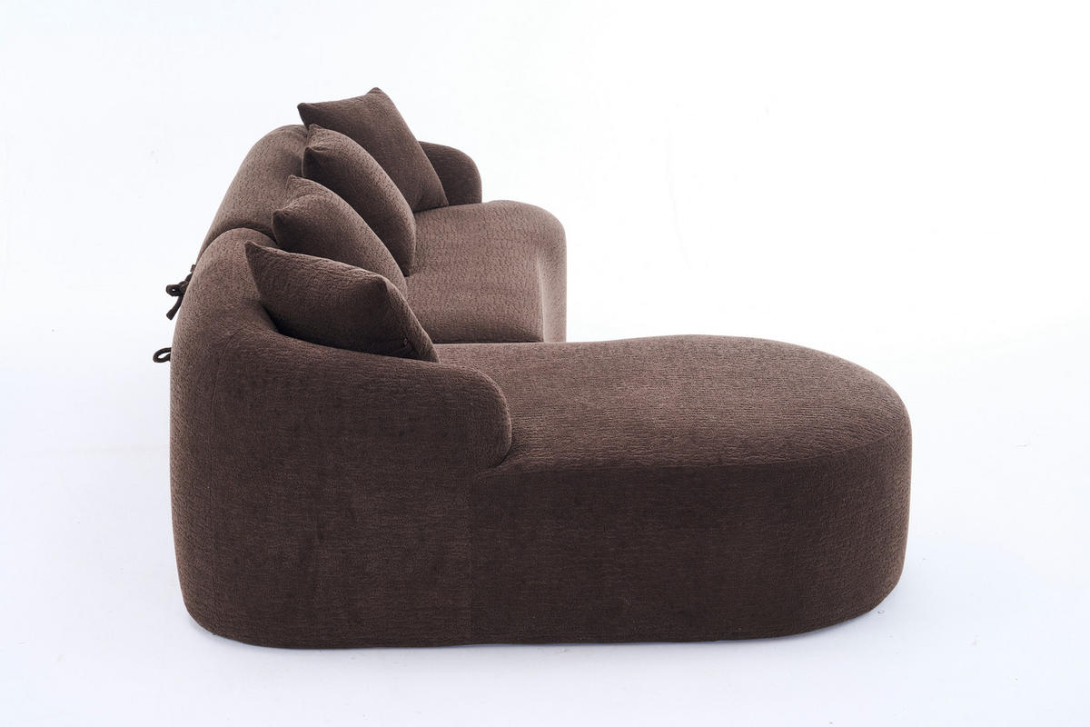 ECKSOFA 243/150/67 cm Braun Chenille - Braun, Textil (243/150cm) - Oxeza
