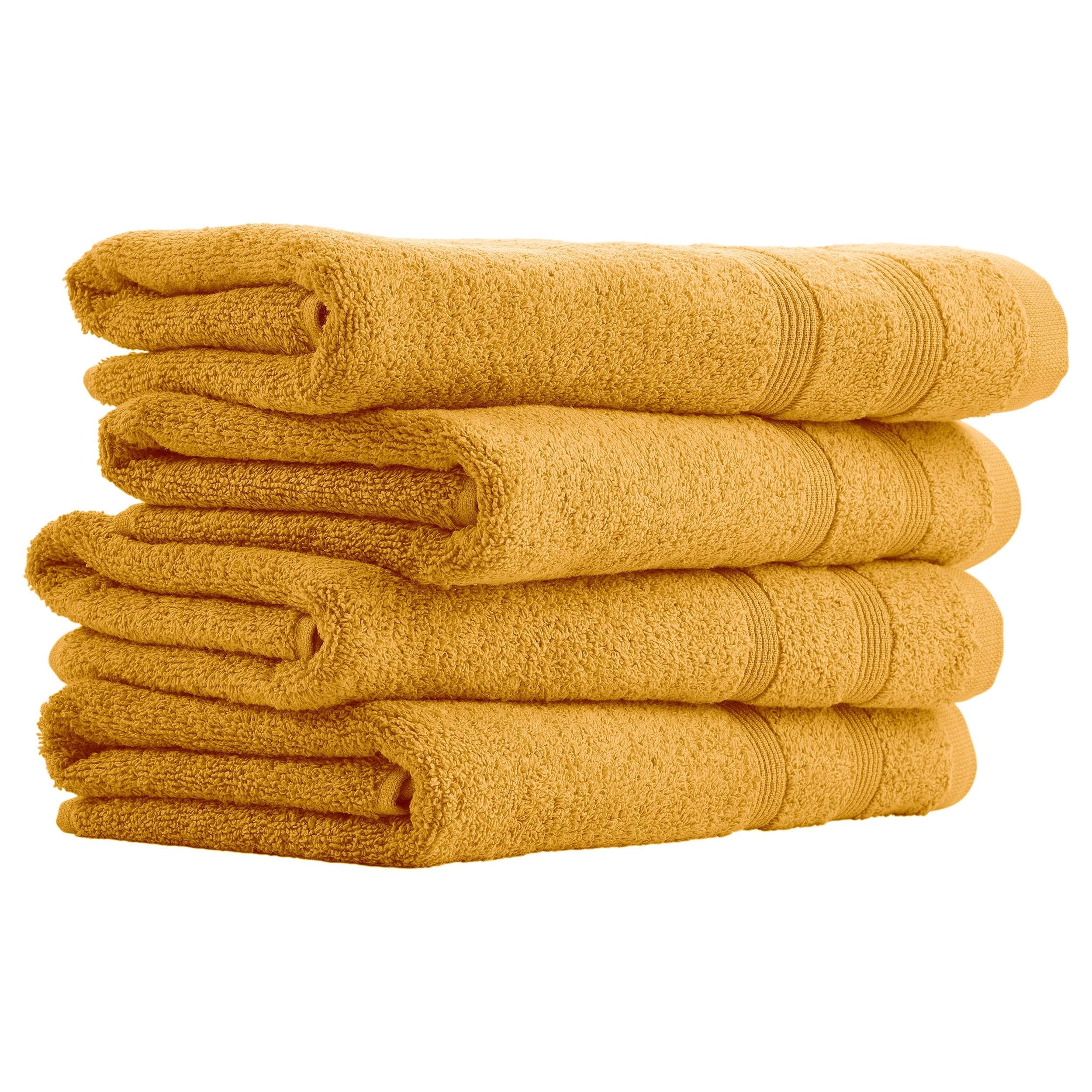 HANDTUCHSET Brooklyn - 4-teilig - 50x100cm - Senf - Gelb, Textil (50/100cm) - Uncover by Schiesser