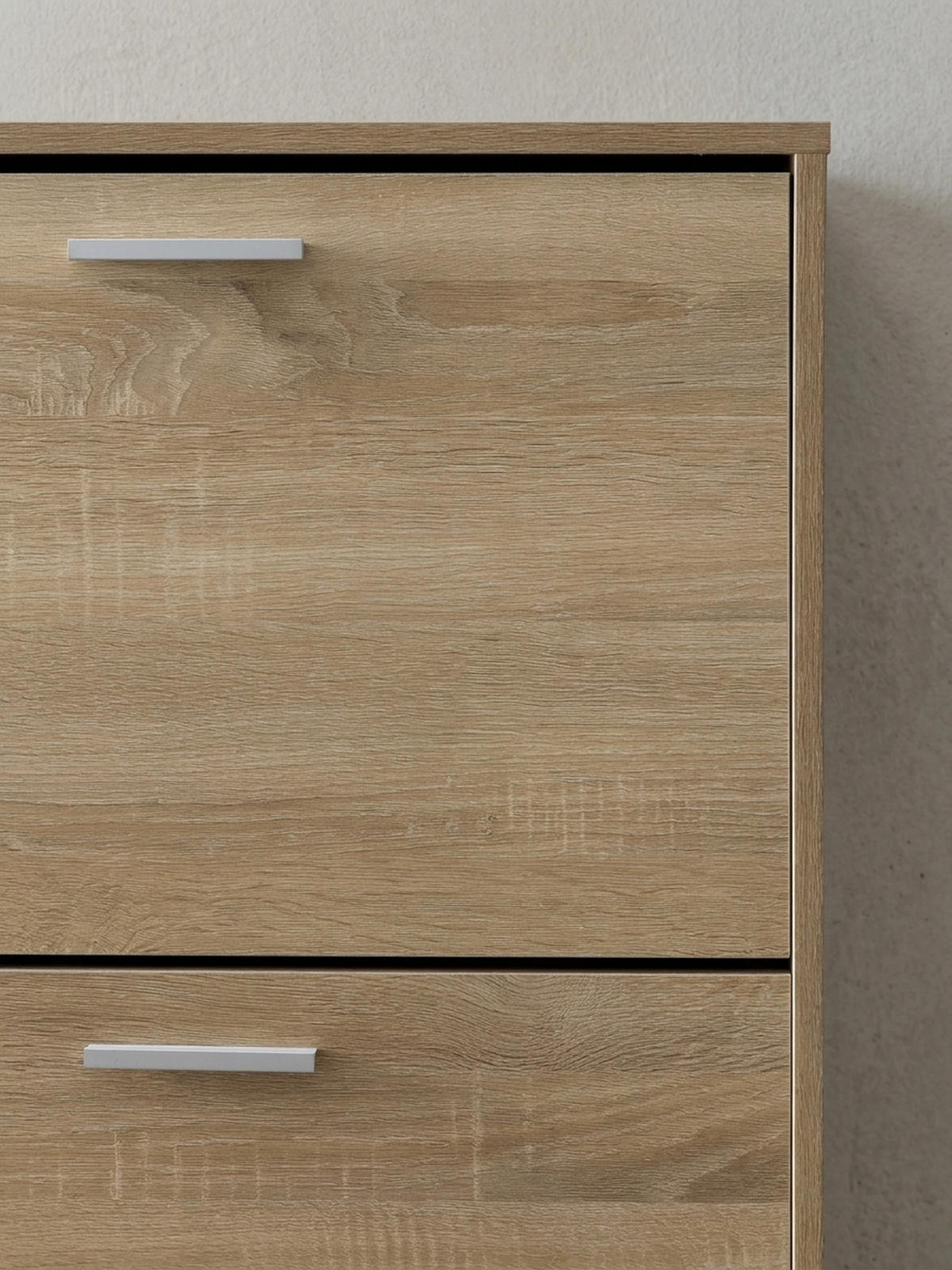 SCHUHSCHRANK Holz mit 4 Klappen und großer Ablage, Beige 120x24x81 cm - Beige, Holz/Metall (120/81/24cm) - KADIMA DESIGN