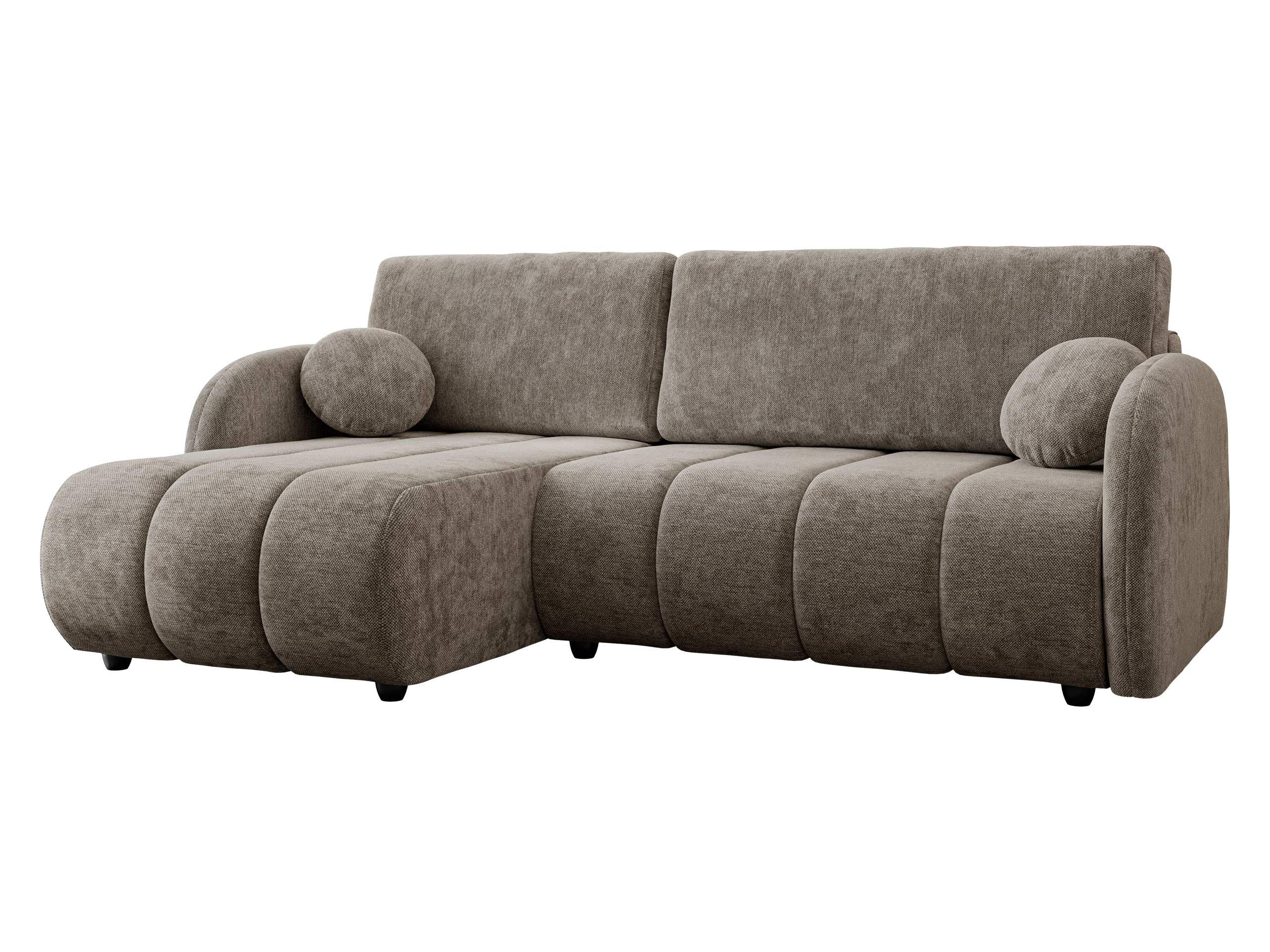 ECKSOFA Zara 2rLC - Hellbraun/Schwarz, Holz/Kunststoff (233/160cm) - MIRJAN24