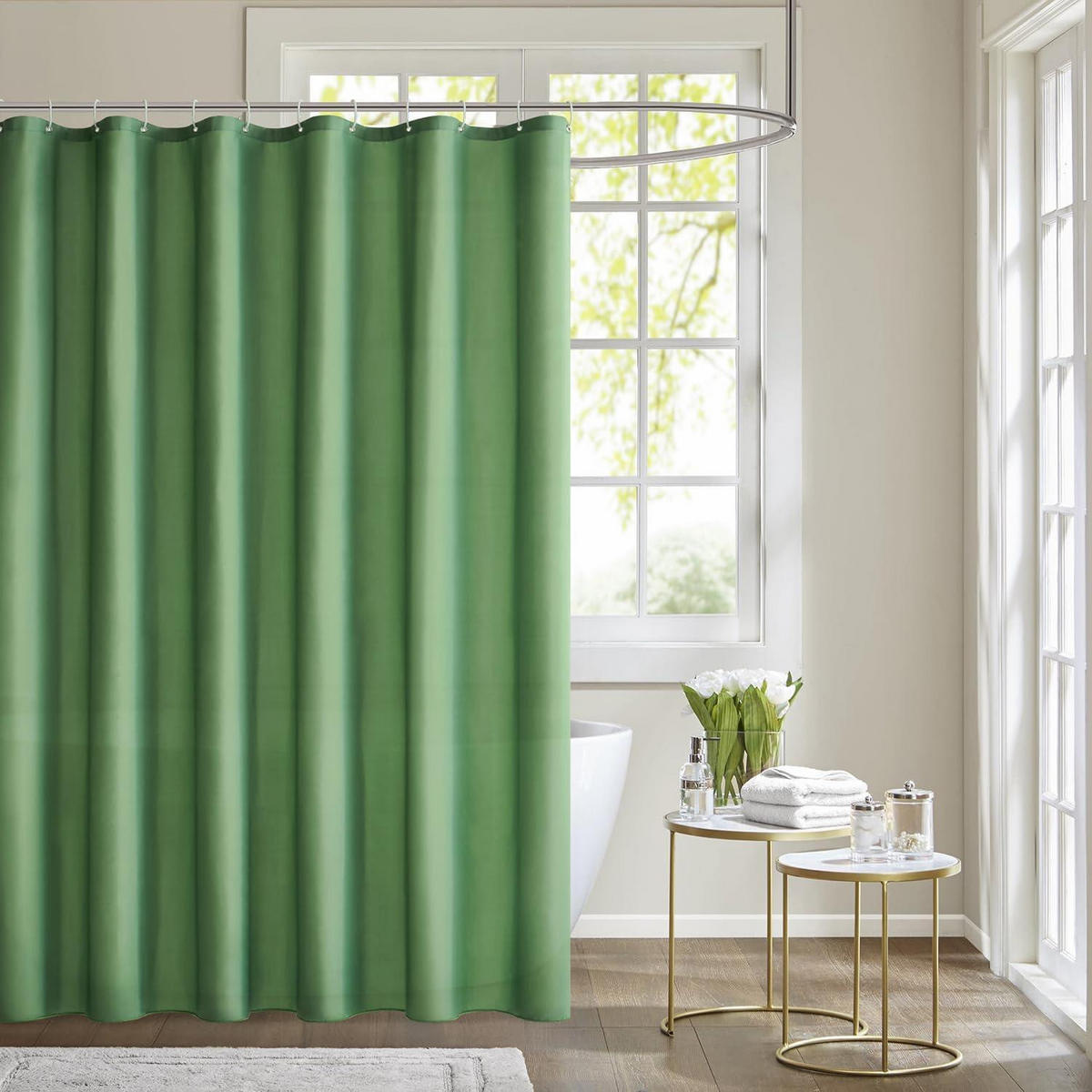DUSCHVORHANG 240 x 200 cm Grün Wasserdicht Anti-Schimmel Waschbar - Grün, Textil (240/200cm)
