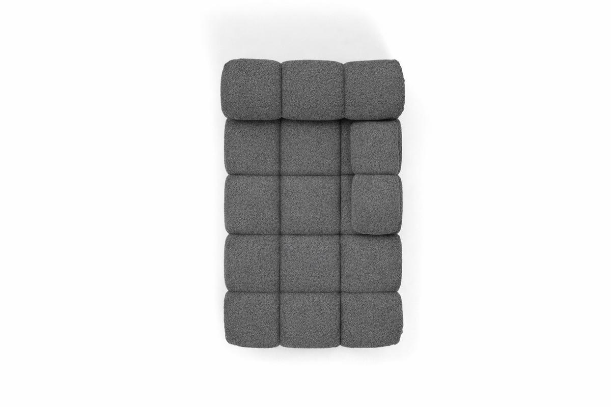 CHAISELONGUE Modular, Bouclé-Stoff Abriamo, Dunkelgrau, Rechts, Selia - Dunkelgrau/Dunkelbraun, Holz (95/70/160cm) - Kaiser Möbel