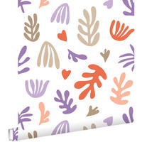 TAPETE Pflanzen im Matisse-Stil 50 x 900 cm - Weiß, Papier (50/900cm) - ESTAhome
