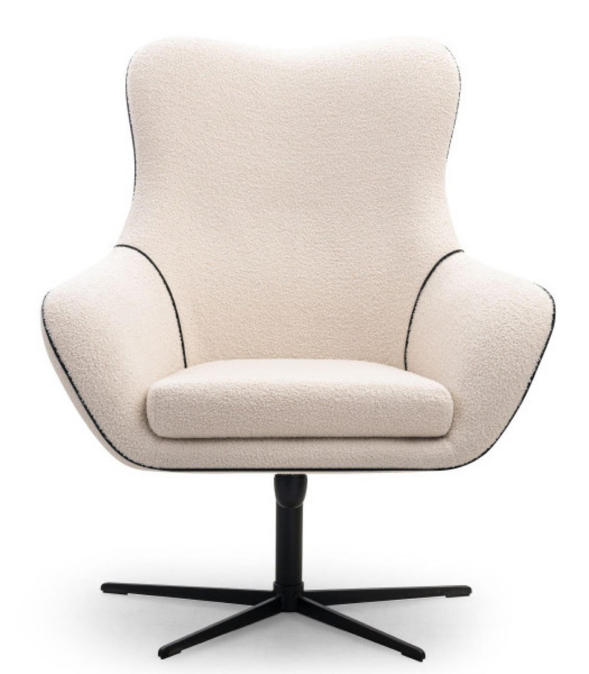 SESSEL Creme Lisa Drehbar Verstellbare Rückenlehne - Weiß, Textil (88/110/106cm) - Sepro Meble