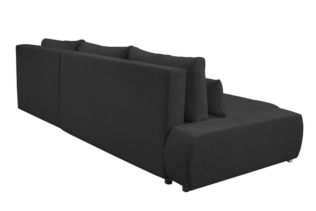 ECKSOFA Bloom mit Bettkasten und Schlaffunktion L-Form - Dunkelgrau, Textil (267/185cm)