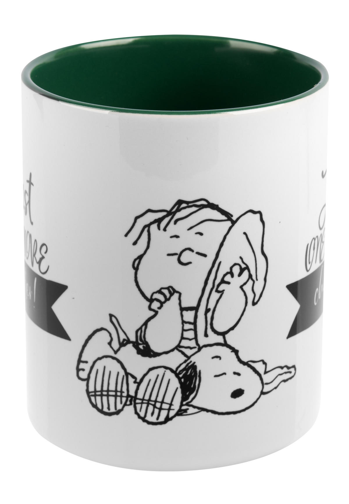 KAFFEEBECHER The Peanuts Snoopy Just one more chapter!Grün/Weiß 320 ml - Weiß, Keramik (0.32L) - United Labels