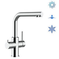 5-WEGE-KÜCHENARMATUR, Edelstahl Massiv aus Chirurgenstahl, Hochglanz, 560° schwenkbar / Kurze Variante - Edelstahlfarben, Metall (22.5/29.5/22.5cm) - VIZIO