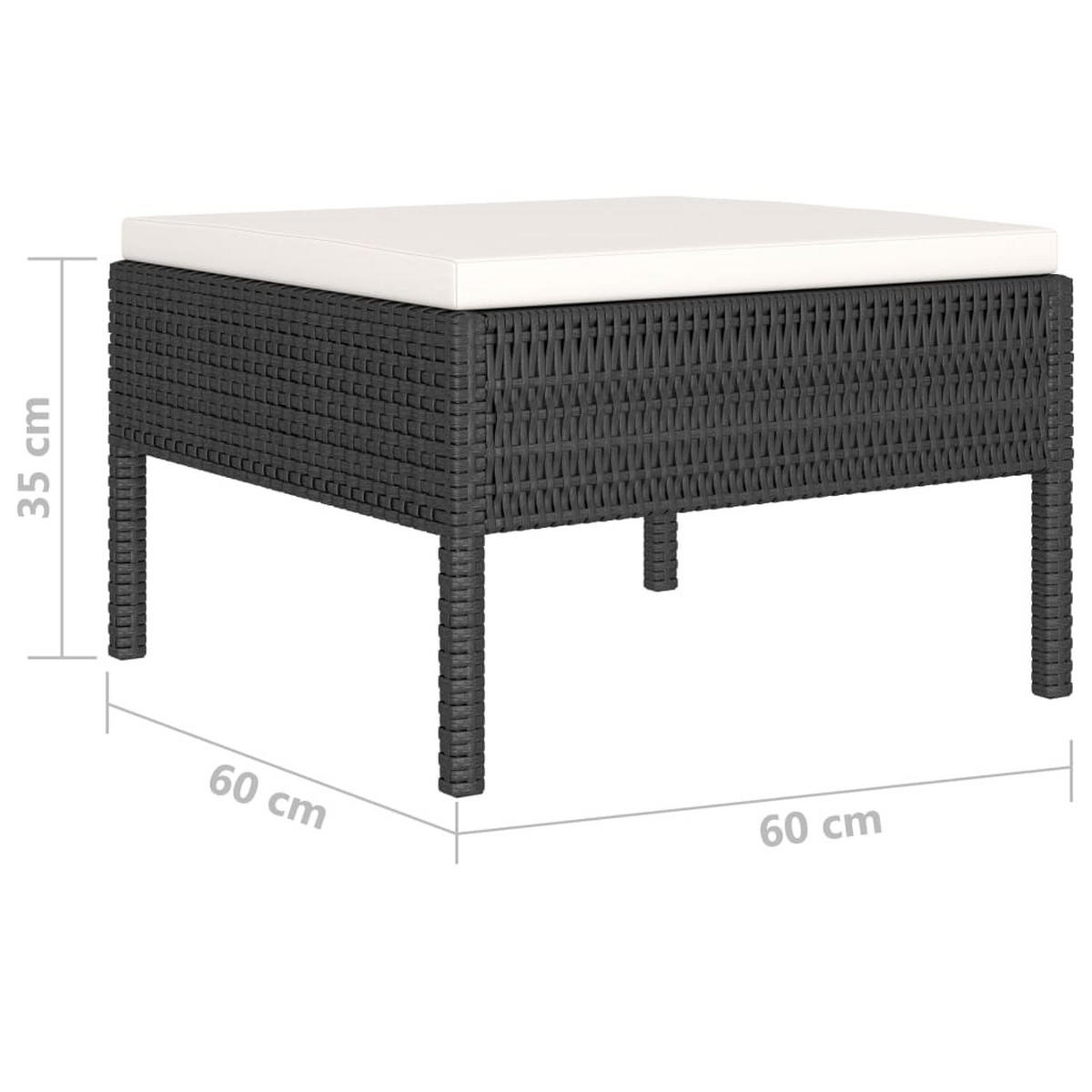 GARTEN-LOUNGE-SET 6-teilig Mit Auflagen Poly Rattan Schwarz - Schwarz, Kunststoff - vidaXL