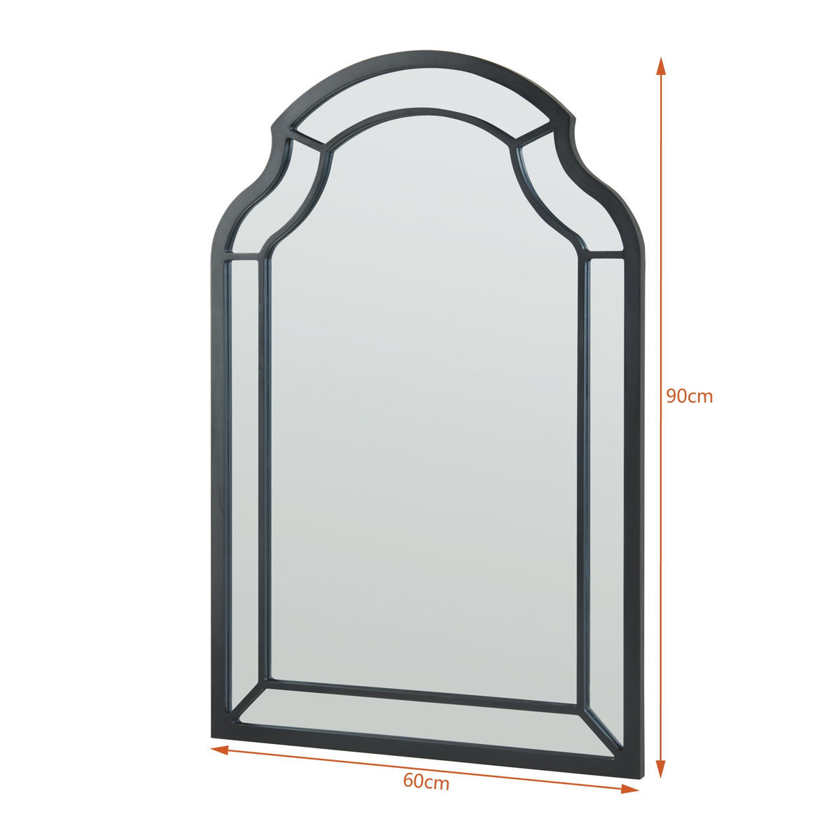 WANDSPIEGEL Puolanka - Schwarz, Glas/Holzwerkstoff (60/2/90cm) - [en.casa]