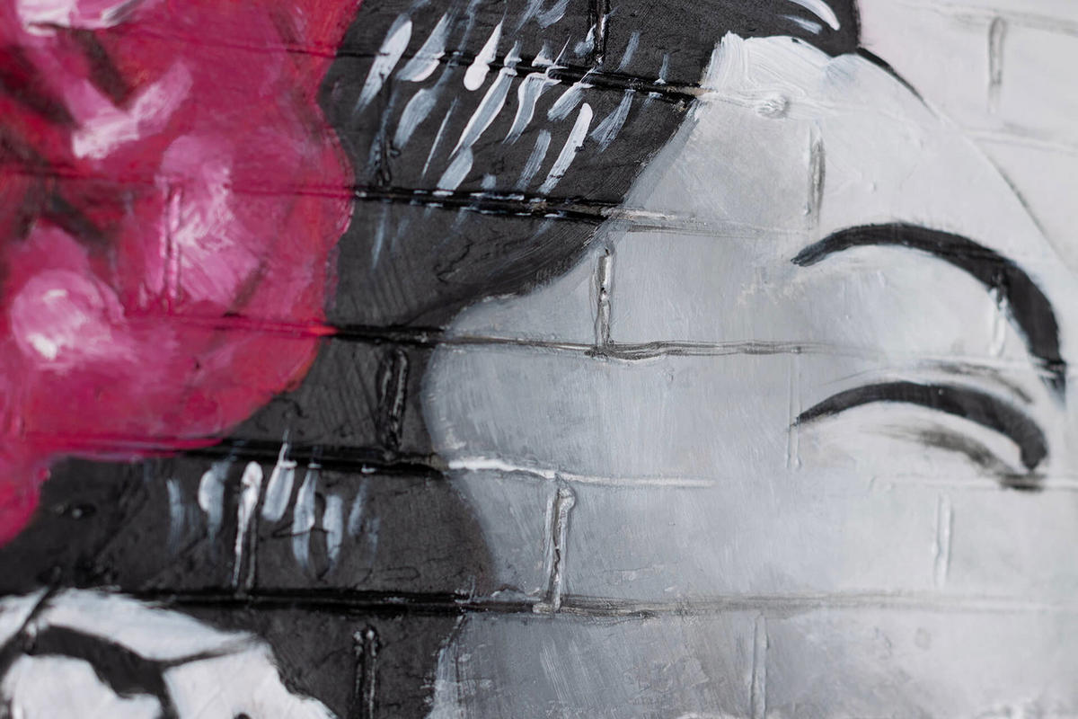 ACRYLBILD HANDGEMALT 120/60 cm - Pink, Holz/Textil (2/60cm) - KUNSTLOFT